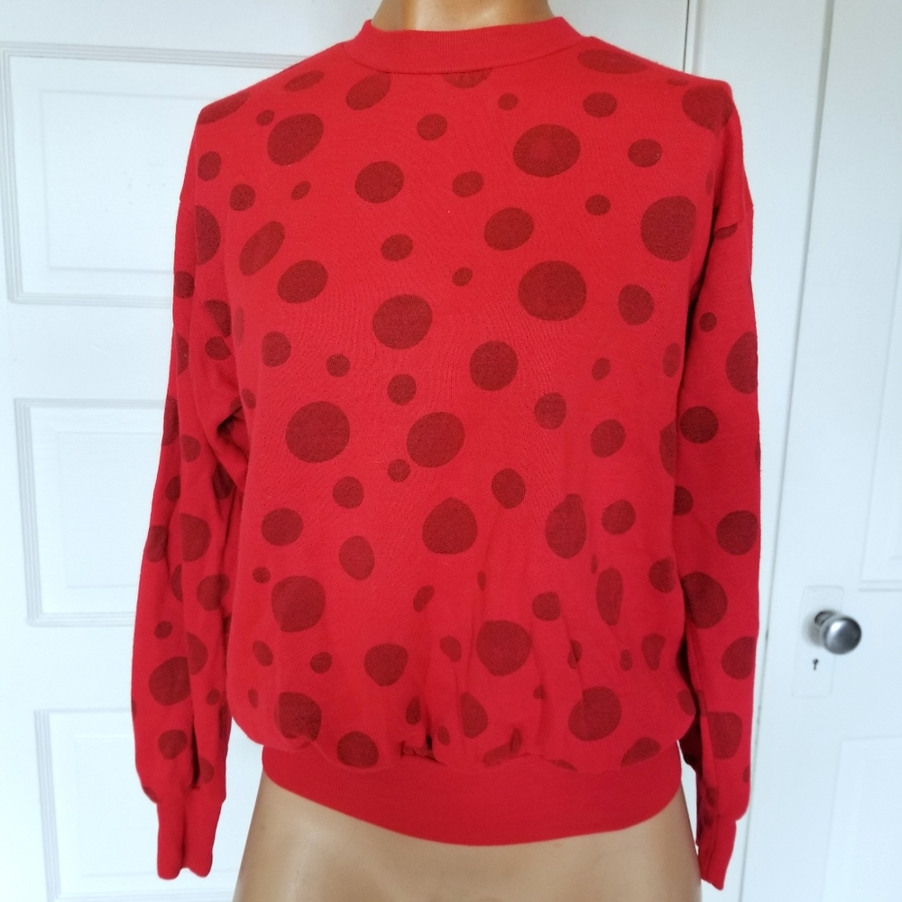 Vintage Red Polka Dot Sweatshirt